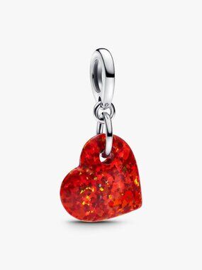 Pandora Opalescent Red Heart Dangle Charm